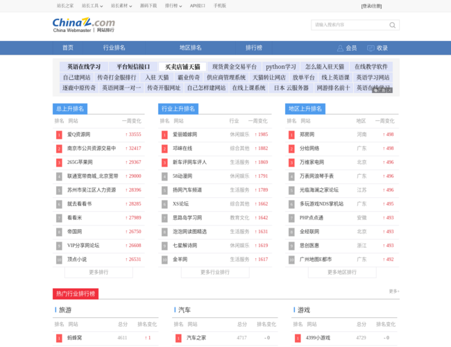 站长之家网站排行榜