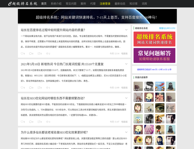 网站快速排名系统