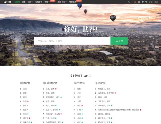 穷游网目的地旅游攻略