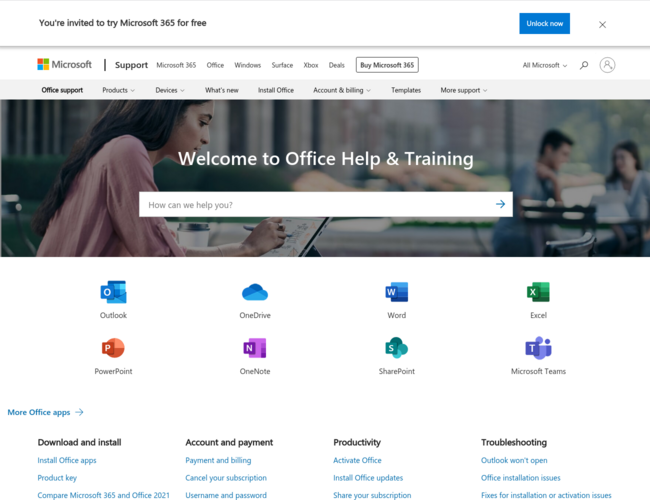 Microsoft Office 帮助和培训